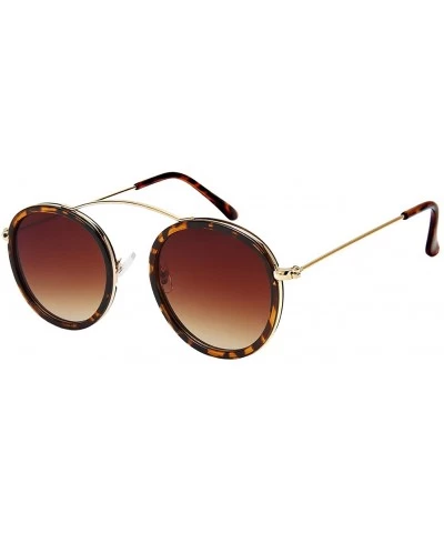 Fashionista Circle Sunnies w/Flat Lens 53093 - Demi+gold - CN1853MIAYU $5.85 Oversized