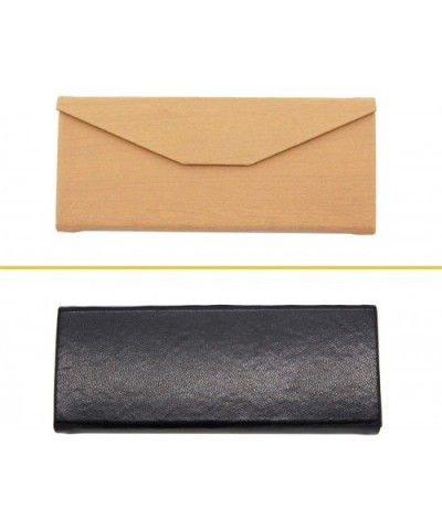 2PC Leather Slim Lightweight Retro Foldable Triangle Eyeglasses Case Spectacles - 2pcs-black - CO180KQKNKC $6.43 Aviator