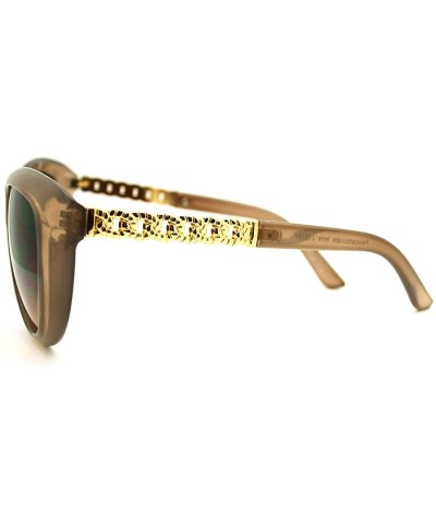 Women's Fashion Metal Chain Temple Cat Eye Sunglasses - Toffee - C311G5J2N43 $7.30 Cat Eye