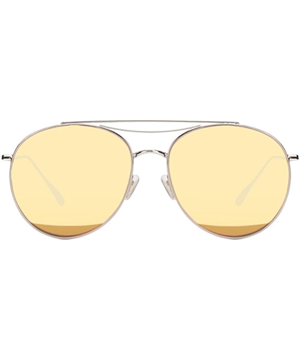 Classic Aviator Sunglasses of Women UV Protection 400 Metal - Yellow Lens - CS18GX2DQCC $26.16 Aviator