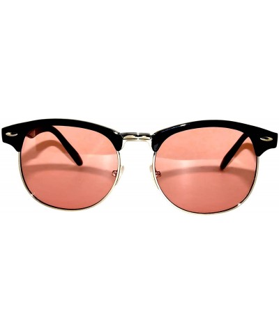 Aviator Brow Bar Flat Mirror Multicolor Lens Sunglasses Metal Frame - Grd_silver_pink - C61836AZOOC $6.82 Aviator