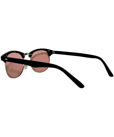 Aviator Brow Bar Flat Mirror Multicolor Lens Sunglasses Metal Frame - Grd_silver_pink - C61836AZOOC $6.82 Aviator