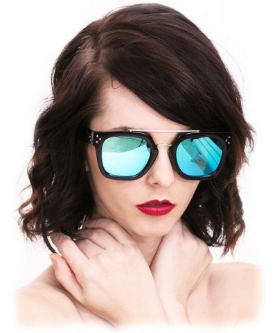 98003 Premium Oversize Womens Mens Mirror Retro Fashion Sunglasses - Oversize - CD17AAQRQDY $11.48 Oversized