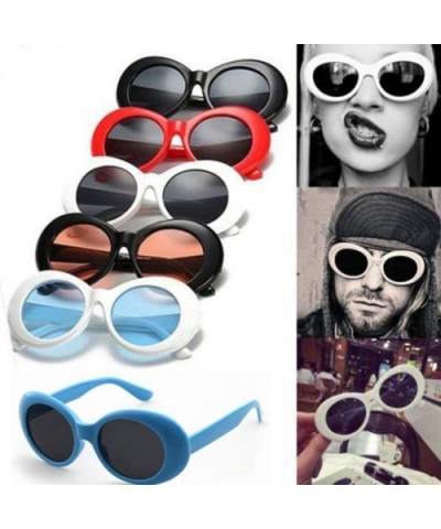 Sunglasses Retro Vintage Unisex Sunglasses Rapper Oval Shades Grunge Glasses - F - C718H3GHGA9 $4.82 Aviator