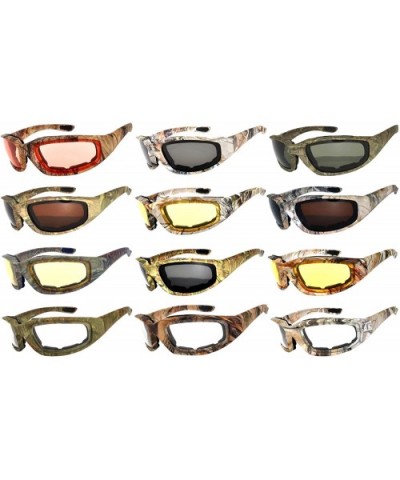 12 Pieces Per Case Wholesale Lot Motorcycle CAMO Padded Foam Sport Glasses - .12-moto-camo-mix - CN18CWZ0KI2 $37.16 Goggle