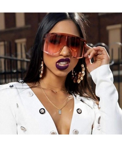 Oversized Blue Yellow Gradient Sunglasses Women Luxulry Designer Red Rimless Metal Female Sun Glasses Shades - 10 - CU18Y398M...