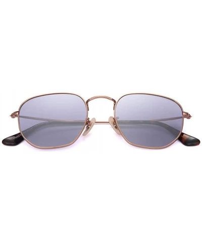 Pentagon Small Designer Polarized Sunglasses Stainless Steel Metal Colorful Frame UV Protection For Women Men - CJ18LG03XUW $...