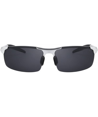 Men's Sports Fashion Driving Polarized Sunglasses for Men-Unbreakable Frame Rimless Shades S8277 - Silver&gray - CM17YGHIIUT ...