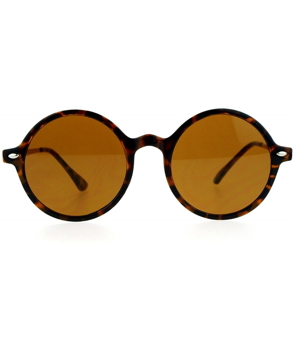 Unisex Fashion Sunglasses Round Circle Horn Rim Frame Flat Lens UV 400 - Tortoise (Brown) - CT1882Y4QKE $8.86 Round