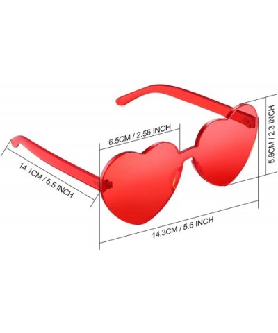 Heart Shape Sunglasses Party Sunglasses - Transparent Red - CZ18R0MXWNE $5.22 Aviator