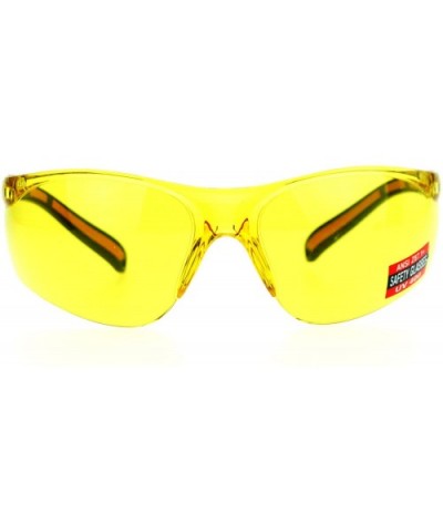 Yellow HD Lens ANSI Z87.1+ Protection Half Rim Warp Safety Glasses - Orange - CZ128UNLZOZ $9.58 Wrap