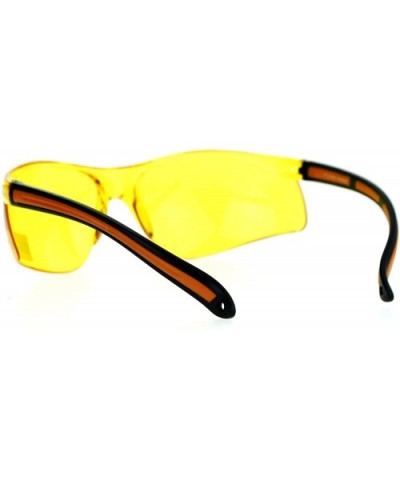 Yellow HD Lens ANSI Z87.1+ Protection Half Rim Warp Safety Glasses - Orange - CZ128UNLZOZ $9.58 Wrap