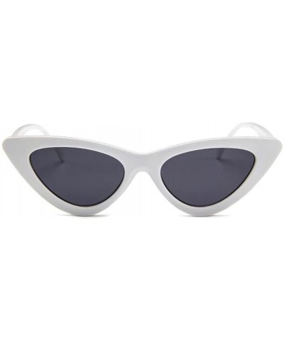 Cat Eye Sunglasses Vintage Mod Style Retro Sunglasses - White Gray - CL18D9HKAES $11.82 Goggle