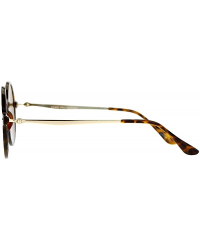 Unisex Fashion Sunglasses Round Circle Horn Rim Frame Flat Lens UV 400 - Tortoise (Brown) - CT1882Y4QKE $8.86 Round