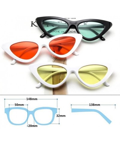 Cat Eye Sunglasses Vintage Mod Style Retro Sunglasses - White Gray - CL18D9HKAES $11.82 Goggle