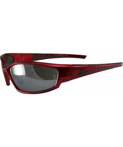 Traffic Motorcycle Sunglasses Red Frames Flash Mirror Lens - CU187WYICYC $17.18 Oval