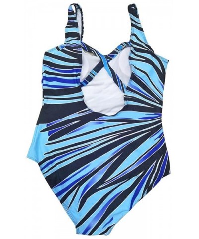 Casual Swimsuits for Womens Swimming Costume Padded Swimsuit Monokini Push Up Bikini Sets Swimwear - D-blue - CY18RCGTMSC $9....