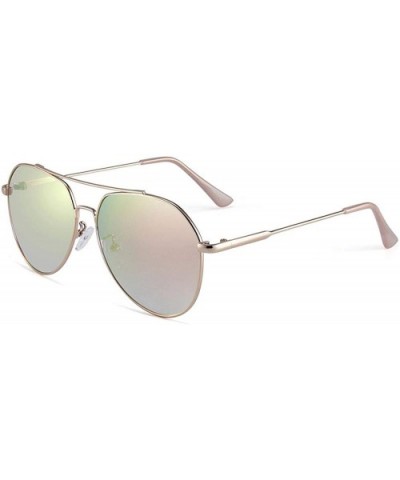 New Pilot Sunglasses Women Men Driving Alloy Frame UV400 Mirror Sun Glasses Lady's Fashion - Pink - CH199CQ93U9 $29.99 Oval