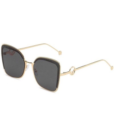 Square Sunglasses Women Luxury Vintage Sun Glasses Men Fashion Personality Eyewear Gradient Letter F - Balck - CP198ZQKQ3R $2...