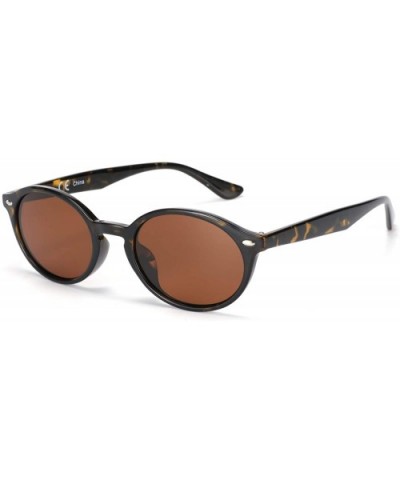 Vintage Oval Small Sunglasses for Women Polarized UV400 Protection Sun Glasses - Tortoise Frame Brown Lens - CA18T58248Q $9.3...