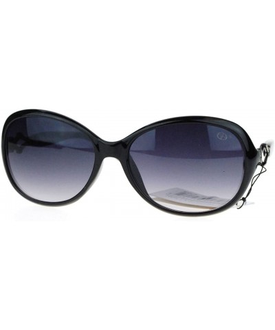UV Protection Sunglasses Womens Designer Fashion Oval Shades - Black - CT11X588TBN $5.42 Oval