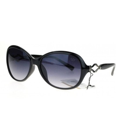 UV Protection Sunglasses Womens Designer Fashion Oval Shades - Black - CT11X588TBN $5.42 Oval