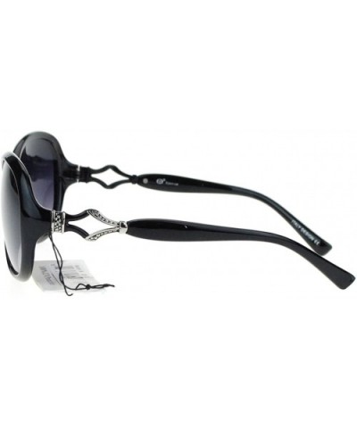 UV Protection Sunglasses Womens Designer Fashion Oval Shades - Black - CT11X588TBN $5.42 Oval