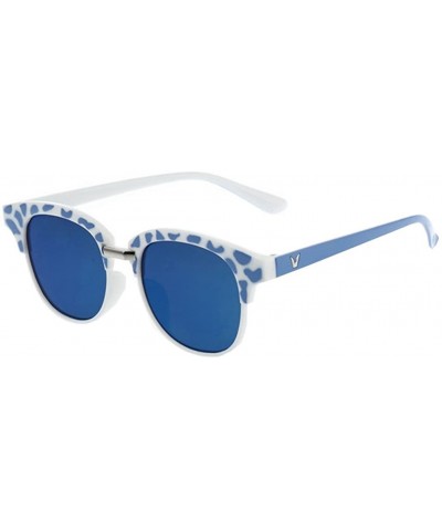 Youth Serices Girls Sunglasses Half Frame Beach Tavel Kits Lens 56mm - White/Blue - C612DAQ292X $7.83 Sport