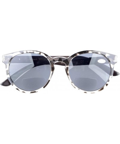 Quality Spring Hinges Wood Temples Oval Round Bifocal Sunglasses Women - Grey Tortoise - CE12DAO3A81 $12.78 Oval