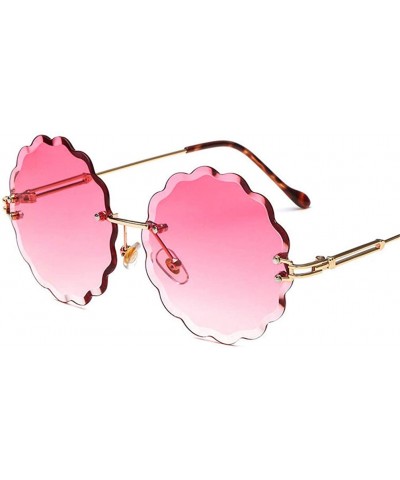 Round Rimless Flower Sunglasses Women Men Vintage Stylish Sun Glasses Unique Decoration Eyewears - 6 - C118Y6GUCIZ $21.07 Rec...