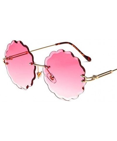 Round Rimless Flower Sunglasses Women Men Vintage Stylish Sun Glasses Unique Decoration Eyewears - 6 - C118Y6GUCIZ $21.07 Rec...