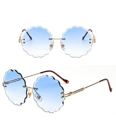 Round Rimless Flower Sunglasses Women Men Vintage Stylish Sun Glasses Unique Decoration Eyewears - 6 - C118Y6GUCIZ $21.07 Rec...