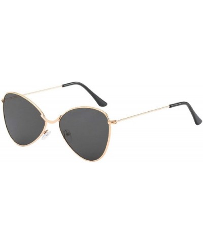 Sunglasses for Women Cat Eye Mirrored Flat Lenses Metal Frame Sunglasses UV400 with Spring Hinges - Gray - C618U67X4KQ $8.40 ...