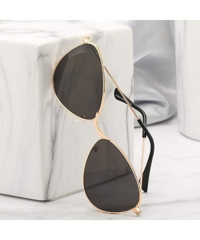 Sunglasses for Women Cat Eye Mirrored Flat Lenses Metal Frame Sunglasses UV400 with Spring Hinges - Gray - C618U67X4KQ $8.40 ...