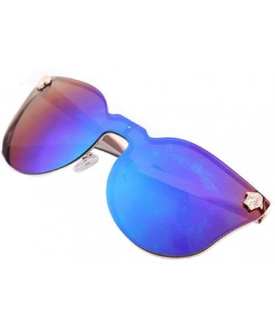 Rimless Lens Photochromatic Designed In Cateye Shaped All In One Frame - Gold/Blue - CG1228LAEZF $8.64 Rimless