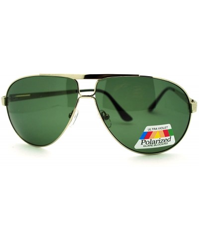 Polarized Lens Sunglasses Mens Racer Aviator Fashion Shades - Silver - CP11HQ2OJTP $9.55 Aviator