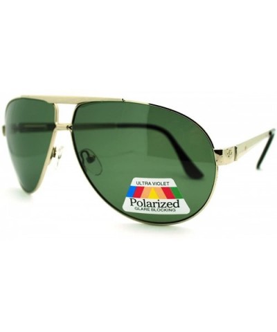 Polarized Lens Sunglasses Mens Racer Aviator Fashion Shades - Silver - CP11HQ2OJTP $9.55 Aviator