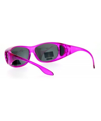 Polarized Antiglare 63mm Fit Over Rhinestone Womens Sunglasses - Pink - CD12HJTU1I7 $8.55 Rectangular