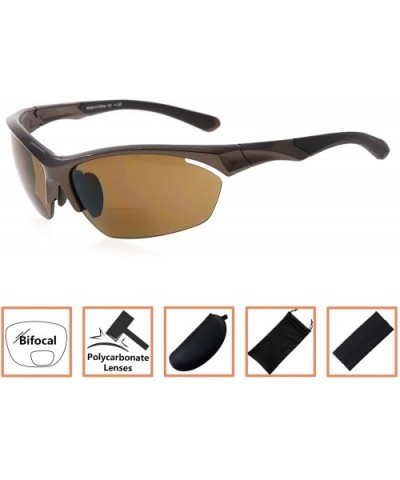 Retro Mens Womens Sports Half-Rimless Bifocal Sunglasses Pearly Brown+2.25 - Pearly Brown - CK189AK2L3Z $9.02 Rimless