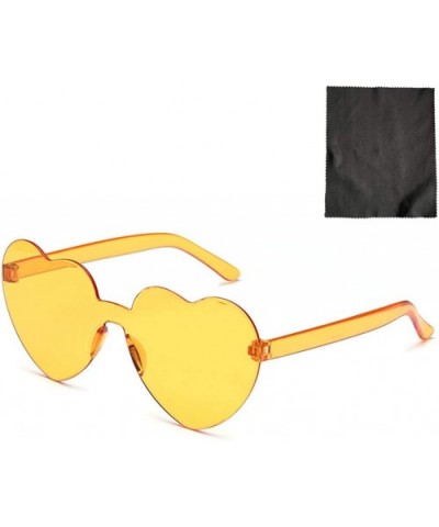 Women Heart Shaped Sunglasses Rimless Transparent Candy Color Frameless Glasses - C61908N5QNI $5.83 Rimless