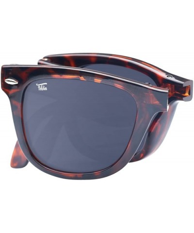 Classic Polarized Folding Sunglasses With Premium Cleaning Cloth and Leather Case - Tortoise Shell - Black - CZ18CHKWCYE $60....