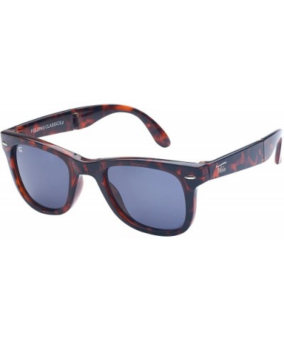 Classic Polarized Folding Sunglasses With Premium Cleaning Cloth and Leather Case - Tortoise Shell - Black - CZ18CHKWCYE $60....