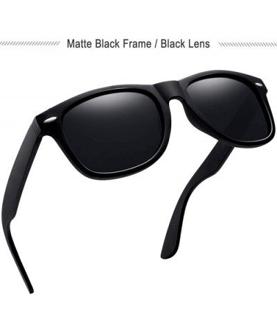 Unisex Polarized Sunglasses Men Women Retro Designer Sun Glasses - 2 Pack (Matte Black+matte Black) - C318WCWIUCL $12.73 Semi...