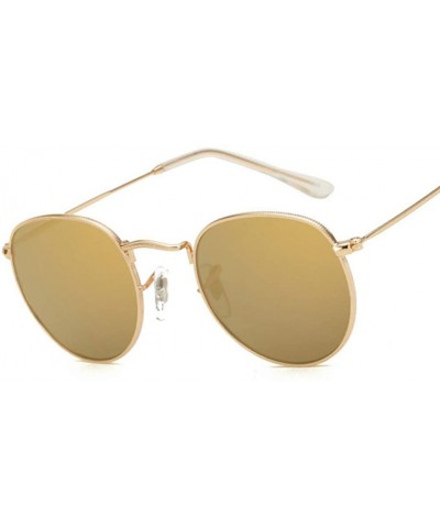 Retro Round Sunglasses Women Men Brand Designer Sun glasses for Women's Alloy Mirror Glasses - 5 - C618RDODYXM $23.05 Oval