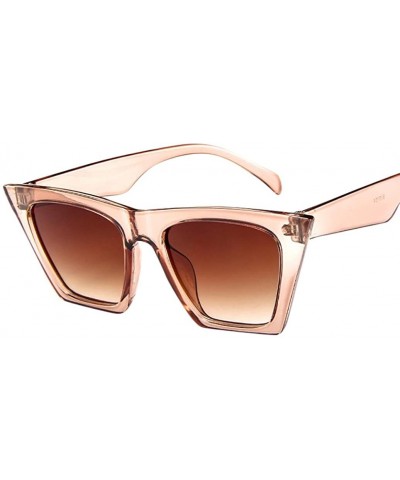 Womens Sunglasses - Vintage Retro Oversized Cat Eye Sun Glasses Plastic Frame - Beige - C118DNX3TAU $3.97 Aviator