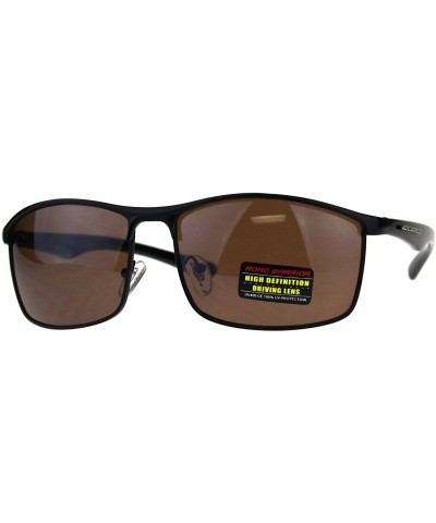 Road Warrior High Definition HD Len Sunglasses Mens Rectangular Frame - Black - CQ18CXTQ4MY $7.62 Rectangular