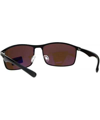 Road Warrior High Definition HD Len Sunglasses Mens Rectangular Frame - Black - CQ18CXTQ4MY $7.62 Rectangular