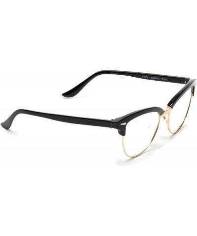 New Vintage Retro Semi-Rimless Cat Eye Glasses for Women - Black - CC12NUVNC0A $5.73 Oversized