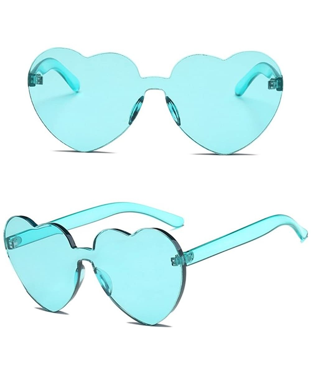 Love Heart Shape Sunglasses Women Rimless Tint Glasses Red Pink Yellow Shades - 5 - C318ECS928Z $11.36 Rimless