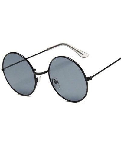 Small Round Sunglasses Women Famous Vintage Sun Glasses Retro Personality Metal Eyewear Style - Black - CJ1985304OD $29.23 Round